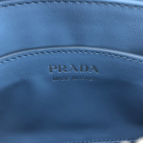 Prada 2way Belt Chain Shoulder Bag Soft Calf Light Blue - Picture 8 of 8